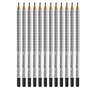 Faber-Castell Ecolápices de grafito 117200 Grip con goma de borrar HB Caja con 12