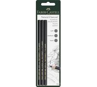 Faber-Castell 117498 - Paquete de 3 lápices carboncillos Pitt