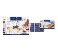 Faber-Castell 128272 Estuche de cartón con 72 tizas pastel, mini, multicolor + 127036 Estuche de cartón con 36 pasteles de aceite, multicolor
