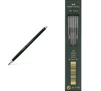 Faber-Castell 139403 Lápiz mecánico (Negro, Verde, De plástico, 3B) + TK9071 Minas para portaminas (2 mm, 3b, 10 unidades)
