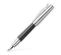 Faber-Castell 148240 - Pluma estilográfica E-motion con cuerpo en resina de color negro, grabado trenzado, plumín de acero inoxidable, trazo M