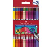 Faber-Castell 151119 - Estuche con 20 Rotuladores con Dos Puntas - Fina y Gruesa