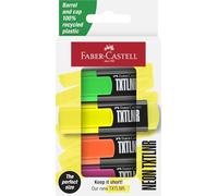 Faber-Castell Set de rotuladores TXTLNR 154204 – 4 fluorescentes mini para niños y adultos