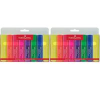 Faber-Castell 154662 - Estuche 8 marcadores fluorescentes TEXTLINER. Colores multicolor superfluorescentes. (Paquete de 2)
