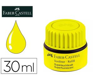 Faber Castell 1549 Bote Tinta Rotulador Textliner Recambio Recarga Amarillo Superfluorescente Base Agua 30 ml