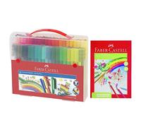 Faber-Castell 155579 Connector - Juego de 80 rotuladores de colores (80er + Bloc de dibujo A4 100 hojas)
