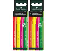 Faber-Castell 157774 - Pack de 4 Subrayadores Textliner 38 - Multicolor (Paquete de 2)