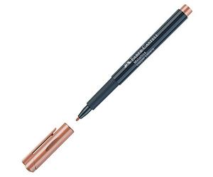 Faber-Castell 160752 - Rotulador (punta de fibra, resistente al agua, grosor de trazo de 1,5 mm, apto para muchas superficies, efecto metalizado), color bronce