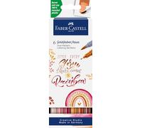 Faber-Castell 164518 - Goldfaber Aqua Dual Marker, Boho, Con Punta De Pincel Y Punta Fineliner, Estuche De 6 Lápices