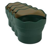 Faber-Castell 181520 - Vaso para el agua Clic & Go plegable fácil de guardar, color verde y oro (Paquete de 4)