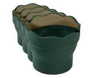 Faber-Castell 181520 - Vaso para el agua Clic & Go plegable fácil de guardar, color verde y oro (Paquete de 4)