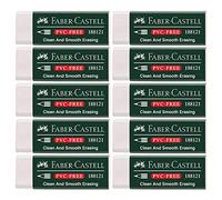 Faber-Castell Borrador 7081 N sin PVC de plástico – 10 gomas de borrar, blanco
