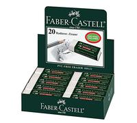 Faber-Castell 188121 - Caja con 20 Gomas de Borrar Verdes 7081N - Para Eliminar Trazos de Grafito y Color