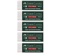 Faber-Castell Goma de borrar 7081 N sin PVC, plástico – 5 unidades blanco