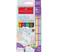 Faber-Castell - 201542. Estuche de cartón Unicornio, con 10 lápices Grip color +
