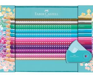 Faber-Castell 201641 - Estuche de 20 Lápices de Colores Sparkle y 1 Afilalápices