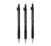 FABER-CASTELL 205023 - Set de portaminas GRIP 1345 negro, 3 unidades, dureza B, grosor de mina 0,5 mm, con goma de borrar integrada