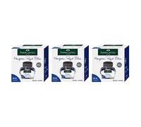 FABER-CASTELL 205033 - Tintero azul real, 3 unidades de 30 ml cada una, borrable y lavable