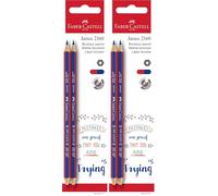 Faber-Castell 2160 - Blister 2 Ecolápices Bicolor - Fino - Rojo y Azul (Paquete de 2)