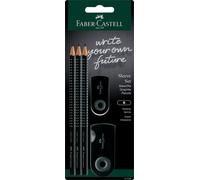 Faber-Castell 217059 - Blister 3 Lapices Grip 2001 B + Goma y Sacapuntas Sleeve