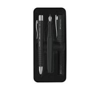 Faber-Castell Juego Poly 241050 – Estilográfica trazo B y Bolígrafo XB – Negro