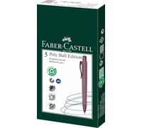 Faber-Castell 241119 - Caja con 5 Boligrafos Poly Ball Urban - Bordeaux