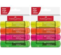 Faber-Castell 254644 - Pack de 4 Subrayadores Textliner 1546 - Tonos Neon (Paquete de 2)