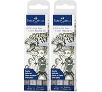 Faber-Castell 267195 - Pluma fuente (Gris, Gris, Tinta a base de pigmentos, Papel, 4 pieza(s), Ampolla) (Paquete de 2)