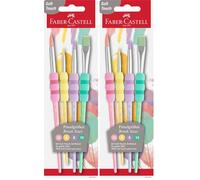 Faber-Castell 481620 - Set de pinceles con mango suave, set de 4 (Paquete de 2)