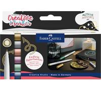 Faber-Castell Set de 6 rotuladores Goldfaber Creative Markers 161107 Metallic Moments Punta 1,5mm