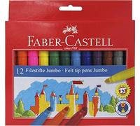 FABER-CASTELL 554312 - Set de rotuladores Jumbo, 12 rotuladores en estuche de cartón