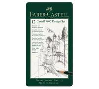 Faber-Castell - Set de lápices Castell 9000 - 12 durezas 5B-5H - Negro/Gris - Niños
