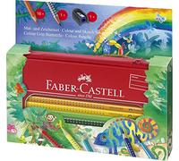 Faber-Castell A.W. 112452 - veces y caracteres Juego Colour Grip Jungla, 18 piezas en estuche de metal