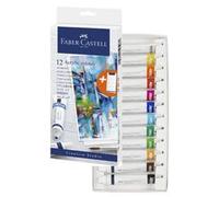 Faber-Castell Acrylfarbe in Tube, 12er Kartonetui hochpigmentierte, lichtechte Farben mit glänzendem - 1 Stück (379212) Marca