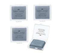 Faber-Castell Borrador de goma moldeable Art Eraser – Grande Gris, Ideal para dibujo, Paquete de 4