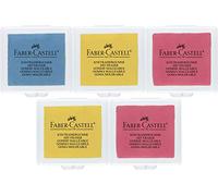 Faber-Castell Art Eraser Borradores (Color aleatorio en amarillo, rojo o azul | Lote de 5)
