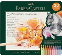 Faber-Castell Art & Graphic - Lápices de colores policromados en lata de 20 colores adicionales, para arte, manualidades, dibujo, bocetos, hogar, escuela, universidad, colorear