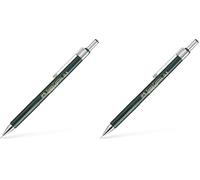 Faber-Castell B-136500 - Portaminas TK-Fine con goma de borrar y 3 minas finas, graduación HB, trazo 0.5 mm, color negro (Paquete de 2)