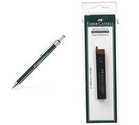 Faber-Castell B-136500 - Portaminas TK-Fine con goma de borrar y 3 minas finas, graduación HB, trazo 0.5 mm, color negro + Blíster tubo de 12 minas, 0.5 mm 2B, color negro