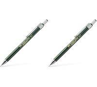 Faber-Castell B-136700 - Portaminas TK-Fine con goma de borrar y 3 minas finas graduación HB, trazo 0.7 mm color negro (Paquete de 2)