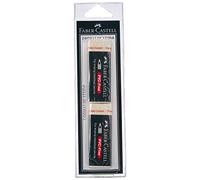 Faber-Castell B-7081-2 - Blister 2 Gomas de Borrar de Vinilo Blanco para Eliminar Trazos de Grafito y Color