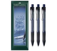 Faber-Castell Beyond - Bolígrafo de gel | Bolígrafos retráctiles de tinta de gel fina con agarre suave | Ancho de línea de 0.4 mm | Escritura para la oficina y el día a día (Azul)