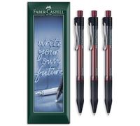 Faber-Castell Beyond - Bolígrafo de gel | Bolígrafos retráctiles de tinta de gel fina con agarre suave | Ancho de línea de 0.4 mm | Escritura para la oficina y el día a día (Rojo)
