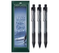 Faber-Castell Beyond - Bolígrafo de gel | Bolígrafos retráctiles de tinta de gel fina con agarre suave | Ancho de línea de 0.4 mm | Escritura para la oficina y el día a día (Negro)