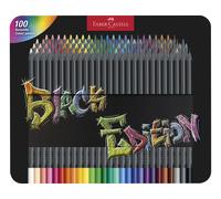 Faber-Castell Lápices de color Black Edition – Estuche metálico 100 colores multicolor Niños
