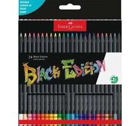 Faber-Castell Lápices de colores Black Edition 116424 – 24 unidades, mina supersuave