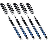Faber-Castell Bolígrafo de Gel Uni-Ball Impact UM-153S, Azul, 5 Unidades