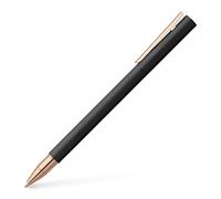 Faber-Castell Bolígrafo Roller Neo Slim 343114 – Punta de cerámica negra – Cuerpo negro y oro rosa