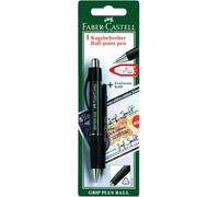 Faber-Castell Bolígrafo GRIP PLUS BALL 140797 – Mina M, cuerpo rojo/azul/verde/negro (sin elección)