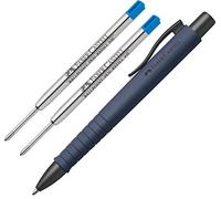 Faber-Castell Bolígrafo Poly Ball XB, azul marino urbano + 2 minas XB azules
